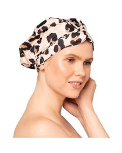 Kitsch Luxury Shower Cap for Women - Waterproof Shower Caps with Anti Slip Silicon Grip | Hair Cap for Shower for All Hair Types with One Size Fits Most (Leopard)