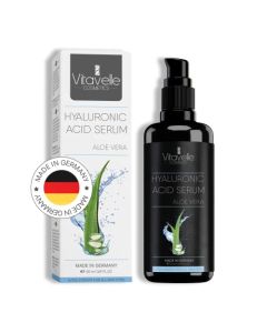 Hyaluronic Acid Serum with Aloe Vera – Anti Aging Aloe Hyaluronic Acid Face Serum – Postbiotic Hyaluronic Acid Moisturizer and Hydrating Serum – Skin Serum by Vitavelle