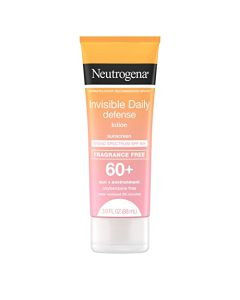 Neutrogena Invisible Daily Defense Fragrance-Free Sunscreen Lotion, Broad Spectrum SPF 60+, Oxybenzone-Free & Water-Resistant, Sun & Environmental Aggressor Protection, 3.0 fl. Oz