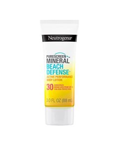 Neutrogena Purescreen+ Mineral Beach Defense Active Performance Body Lotion Sunscreen with Broad Spectrum SPF 30, Quick Drying and Water-Resistant 80 Minutes UVA/UVB Protection, 3.0 fl. oz