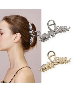 Fuyunohi Hair Clips,2 Pcs Metal Hair Barrettes for Women, Gold Claw Clip, Silver Hair Clips,90s Accessories for Women(Gold/Silver Tulip)