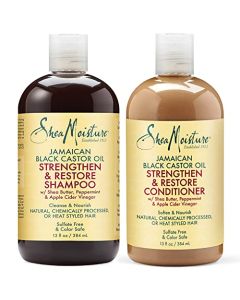 Shea Moisture Strengthen, Grow & Restore Shampoo and Conditioner Set, Jamaican Black Castor Oil Combination Pack, 13 oz Shampoo & 13 oz. Conditioner