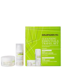 Goldfaden MD Cleansing Essentials Travel Set Microderm Daily Facial Exfoliator Face Cleaner 1.7oz & Detoxifying Natural Facial Cleanser 1oz