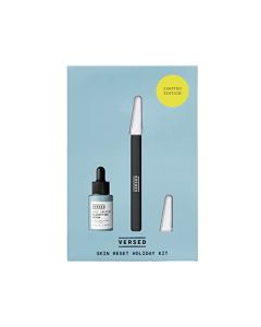 Versed Skin Reset Holiday Kit - Complexion Reset System - Contains Pore Refining Just Breathe Clarifying Serum & Dermaplaning Tool for Peach Fuzz + Facial Exfoliation (2 Pieces)