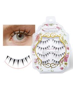 Manga Lashes - Clear Band Spiky Wispy Anime Lashes, 3D False Eyelashes Natural Look, Japanese Lashes Cluster Manga Lashes Individual, Reusable Cosplay Strip Eyelashes, Asian Lashes