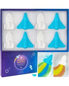 ORIGLAM Kids Bath Bombs, Rocket Ship & Space Plane Bath Bombs for Boys/Girls, Rainbow Bath Bombs for Women, Bubble Bath Fizzies Bulk Bath Bombs Gift Set for Birthday/Christmas/New Year, 3 oz × 8 Pcs