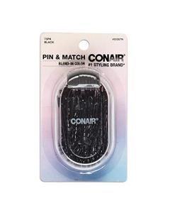 Conair Pin & Match Bobby Hair Pins, Black Bobby Pins packed inside a Storage Container, 75ct