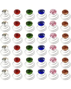 NSBELL 60PCS Rhinestone Crystal Twisters Set Spiral Hair Pin Silver Coil for Wedding, Bridal, Prom, Party and Special Occasion (Multi-color)