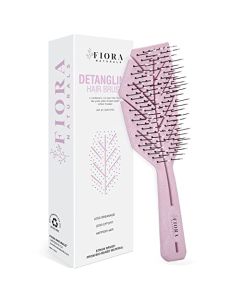 Fiora Naturals Hair Detangling Brush -100% Bio-Friendly Detangler hair brush w/Ultra-soft Bristles- Glide Through Tangles with Ease - For Curly, Stright, Women, Men, Kids, Toddlers, Wet and Dry Hair