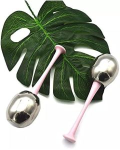 Facial Roller Unbreakable Stainless Steel Cryo Globes Magic Cooling Beauty Facial Sticks for Face, Neck & Body Cryo Sticks Cold Roller for face Puffiness Wrinkles (Pink Globes)