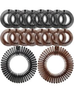 GXXMEI 20PCS Full Circular Stretch Comb Headbands Flexible Plastic Circle Comb Full Circular Tooth Headband Plastic Hair Wrap Hairband Holder for Women Girls Sports Hair Accessories