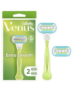 Gillette Venus Extra Smooth Razors for Women, 1 Venus Razor, 2 Razor Blade Refills, Designed for a Close, Smooth Shave