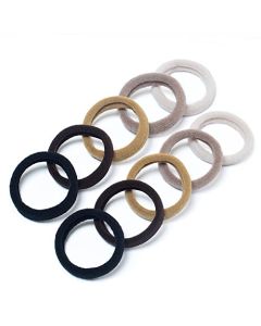 JASVRELIN 100 pcs Seamless Cotton Hair Ties, Thick Hair Elastic Bands Soft No Damage Ponytail Holders for Women Girl 1.5 inch (5 Colors)
