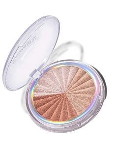 Witcrskm Highlighter Makeup Face Highlighter Palette, 3 Colors Natural Shimmer Glitter Highlight Illuminator Pearlescent Contouring Makeup Palette Kit, Bronzer, 0.28 Ounce