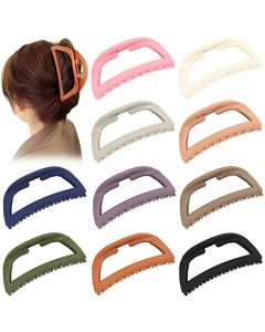 10 Pcs Ladder-Shaped Large Claw Clips for Women Girls Long Thick Hair, 4.5 Inch Big Jaw Hair Clips French Matte Claw Clips Non-Slip Jumbo Ladder-Shaped Hair Claw Clips Hair Clamps for Thick Medium Hair