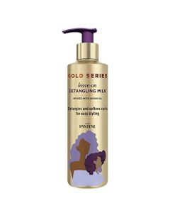 Pantene Gold Series Detangling Milk Hair Treatment for Curly Hair, Natural and Textured Hair, 7.6 Fl Oz �� Leave-On Hair Detangler Infused with Rich Argan Oil, Dye and Sulfate Free Formula