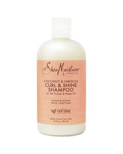 SheaMoisture Shampoo Curl and Shine for Curly Hair Coconut and Hibiscus Paraben Free Shampoo 13 oz