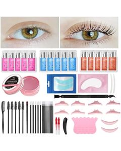 PERMANIA Lash Perm Kit, Lash Lift Sachet Kit with 10g New Eyelash Lifting Adhesive Smells Great Keeps Both Lashes and Brows in Place 8 Weeks Mega L Curl Eyelash and Brow Lamination