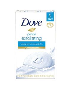 Dove Beauty Bar More Moisturizing Than Bar Soap Gentle Exfoliating With Mild Cleanser For Softer And Smoother Skin 3.75 oz, 6 Bars