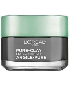 L'Oreal Paris Skincare Pure Clay Face Mask with Charcoal for Dull Skin to Detox & Brighten Skin, Clay Mask, at home face mask, 1.7 oz.