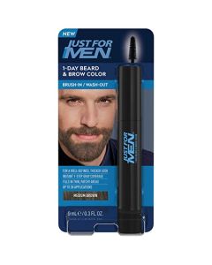 Just for Men 1-Day Beard & Brow Color, Temporary Color for Beard and Eyebrows, For a Fuller, Well-Defined Look, Up to 30 Applications, Medium Brown