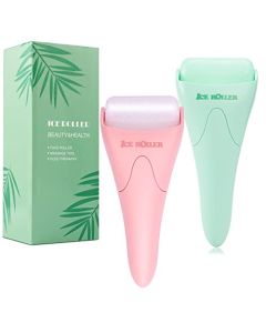 2 Pack Ice Roller for Face and Body Massage, Facial Roller Skin Care Tool for Reduce Wrinkles and Puffiness, Migraine Pain Relief and Skin Tighten, Cold Therapy for Cooling and Calming.(White+Green)