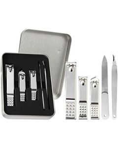 YEEPSYS Nail Clipper Set, Premium Toenails Clippers with Nail File, Stainless Steel Fingernails Cutters, Professional Nail Cutter with Box for Men and Women (Set of 5)