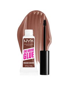 NYX PROFESSIONAL MAKEUP The Brow Glue, Extreme Hold Tinted Eyebrow Gel - Medium Brown