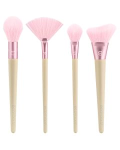 EcoTools Elements Limited Edition Wind-Kissed Professional Makeup Brush Set, For Bronzer, Blush, or Highlighter, Ecofriendly Makeup Brushes for Liquid, Cream, or Powder Products, Vegan, 4 Piece Set