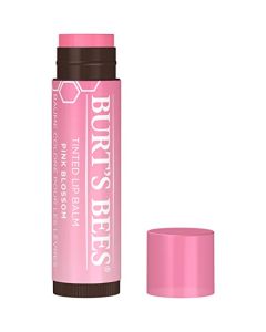 Burt's Bees Mothers Day Lip Balm Gifts for Mom, Tinted Moisturizing Lip Care for Women, for Dry Lips, 100% Natural, with Shea Butter, Pink Blossom (2 Pack)