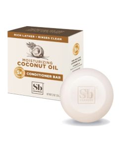 Soapbox Hair Conditioner Bar with Coconut Oil to Moisturize and Nourish Dry Damaged Hair - 2oz Solid Conditioner, Low Plastic, Vegan, Sulfate Free, Paraben Free Hair Care