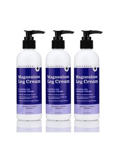 Magnesium Leg Cream, Herbal Moisturizer Calming Leg Cream Naturally Soothes Cramping In Legs + Calms Annoyances Of Unpleasant Restless Sensations, Irritability, Itching, Crawling, & Shaking, 3-Pack