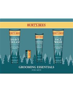 Burt's Bees Graduation Gifts, Teacher Appreciation Gift Ideas, 4 Products for Men, Grooming Essentials Kit - Cooling Face Wash,Shave Cream Soothing Moisturizer, After Shave & Original Beeswax Lip Balm