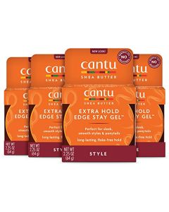 Cantu Extra Hold Edge Stay Gel for Natural Hair with Shea Butter, 2.25 oz (Pack of 4) (Packaging May Vary)