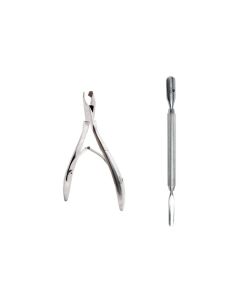 Revel Nail Cuticle Trimmer Cuticle Pusher Set Cuticle Nippers,Professional Stainless Steel Cuticle Cutter Cuticle Remover,Pedicure Manicure Tools for Fingernails and Toenails