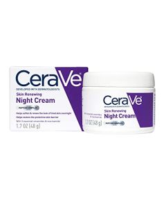 CeraVe Skin Renewing Night Cream | Niacinamide, Peptide Complex, and Hyaluronic Acid Moisturizer for Face | 1.7 Ounce, Packaging may Vary