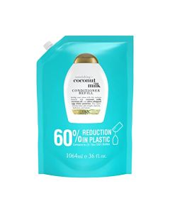 OGX Nourishing + Coconut Milk Conditioner Refill Pouch for Strong Healthy-Looking Hair, 36 Fl Oz