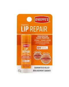 O'Keeffe's Unscented Lip Repair Lip Balm for Dry, Cracked Lips, Stick, (Pack of 1)