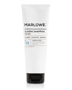 MARLOWE. No.172 Classic Mens Shampoo, Clarifies, Invigorates and Refreshes Hair with Moisturizing Argan Oil & Coconut Oil, All Hair Types, Paraben & Phthalate Free, 8 Fl Oz