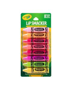 Lip Smacker Crayola Lip Balm Party Pack 8 Count, Cotton Candy, Orange, Sherbert, Watermelon, Berry, Apple, Banana