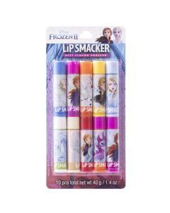 Lip Smacker Disney Frozen II 10 Piece Flavored Lip Balm Party Pack, Clear Matte, For Kids, Men, Women, Dry Lips
