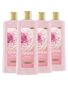 Caress Body Wash for Women, Daily Silk, 18 oz, 4 Count, softening