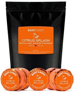 Body Candy Handmade in USA Citrus Splash Shower Steamers Extra Large Aromatherapy 12 Pack Shower Bombs Relaxation Bath Gifts for Women and Men Essential Oil Shower Tablets for Relaxation