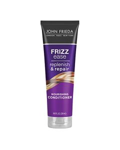 John Frieda Anti-Frizz Conditioner Replenish & Repair Conditioner, With Argan Oil and Coconut Oil for Damage & Frizz, Paraben Free, Cruelty Free Conditioner for Dry Hair and Frizz 8.45 Oz Bottle