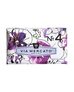 Via Mercato Italian Soap Bar (200 g), No. 4 - Violets, Magnolia & Amber