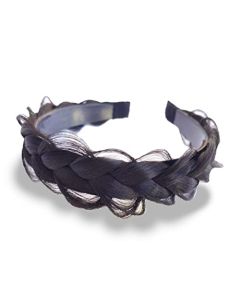 (DARK CHOCOLATE 2) RPZL Add instant style with Messy Braid Hard Headband - 1 inch wide, held in place comfortably with teeth on band and perfectly blends with hair color even with darker roots for that natural look