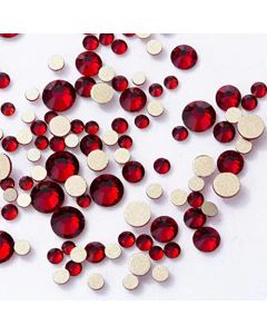Nail Art Rhinestones 3D Glass Nail Gems Craft Decorations kit, 30 Types 3D Glass Nail Art DIY Charms Kit, Multi Shape Nail Art Rhinestones for Women Girls Nails Manicure, Black (Bright red)