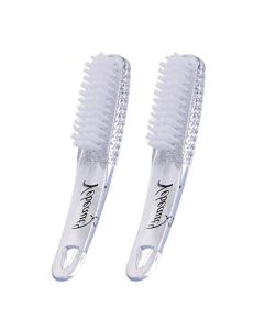 Yebeauty Nail Brush for Cleaning fingernails Clear, 2 Pack Fingernail Brush Hand Scrub Cleaning Nail Brushes with Case Plastic Hand Finger Toes Scrubbing Brush, Pedicure Nail Scrubber