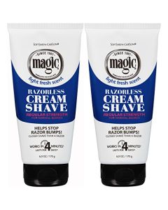 SoftSheen-Carson Magic Razorless Shaving Cream for Men, Hair Removal Cream, Regular Strength for Normal Beards, No Razor Needed, Depilatory Cream Works in 4 Minutes, 2 Count