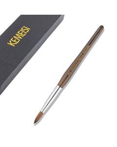 KEMEISI Luxurious Gift Box 100% Kolinsky Sable Acrylic Nail Art Brush Yellow Sandal Wood Pen Nail Brush for Nail Art Manicure Tool Round #8,10,12,14,16 (#10) …